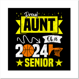 Funny Basketball Senior 2024 - Proud Aunt Of A 2024 Senior Posters and Art